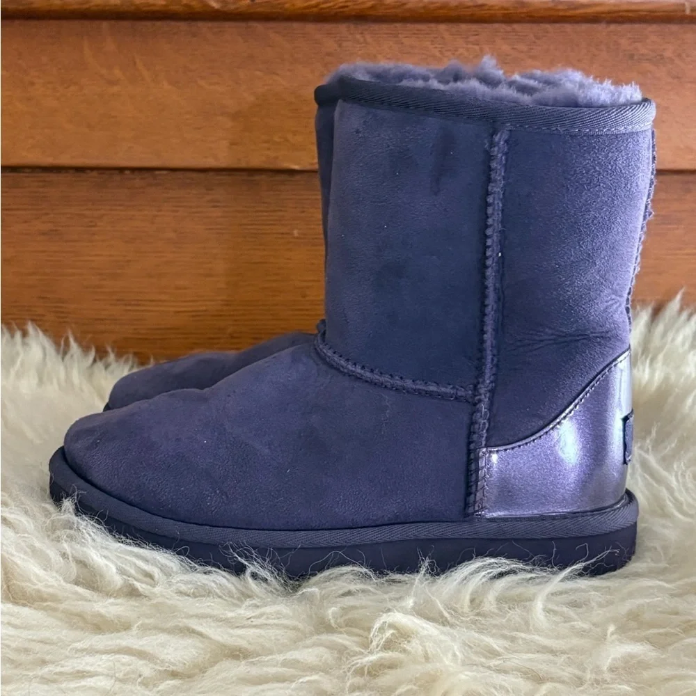 UGG Kid’s Purple Sherpa Lined Short Winter Boots